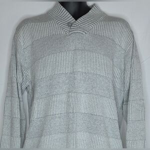 Haggar Clothing Men's Gray Shawl Button Collar Sweater Warm Size XL A-2997